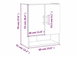 vidaxl Mueble De Pared Para Baño|Armario de pared madera de ingeniería 60x31x70 cm