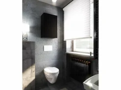 Armario de pared 40x25x60cm - Mueble alto y columna para baño Negro Clearance