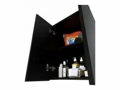 Armario de pared 40x25x60cm - Mueble alto y columna para baño Negro Clearance