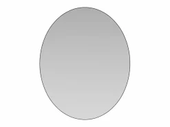 Vente-unique Armario de pared ovalado negra para el cuarto de baño con espejo, Ancho 48 x Alt. 60 x Prof. 15 cm, RURI Negro Discount
