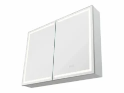 Mueble De Pared Para Baño|Armario de Pared para Baño SucceBuy Armario de Tocador con Espejo HD y LED de 3 Colores con Intensidad Variable, Enchufes y Puertos USB, 60 x 80 cm