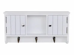 Armario de pared para llaves y joyas con puertas y ganchos ES240177^ Online