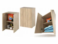 Mueble De Pared Para Baño|Armario de pared roble Sonoma 40x25x60cm - Mueble alto y columna para cuarto de baño