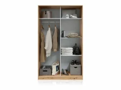 duehome Armario|Armario de puertas correderas en roble nodi 120x200 cm Show Roble Nodi