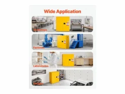 Armario Oficina|Armario de Seguridad SucceBuy para Productos Inflamables de 110 L 109,2 x 46 x 118 cm, Armario Cortafuegos para Líquidos Inflamables, en Acero Laminado