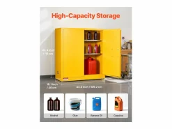 Armario Oficina|Armario de Seguridad SucceBuy para Productos Inflamables de 110 L 109,2 x 46 x 118 cm, Armario Cortafuegos para Líquidos Inflamables, en Acero Laminado