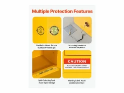 Armario Oficina|Armario de Seguridad SucceBuy para Productos Inflamables de 110 L 109,2 x 46 x 118 cm, Armario Cortafuegos para Líquidos Inflamables, en Acero Laminado