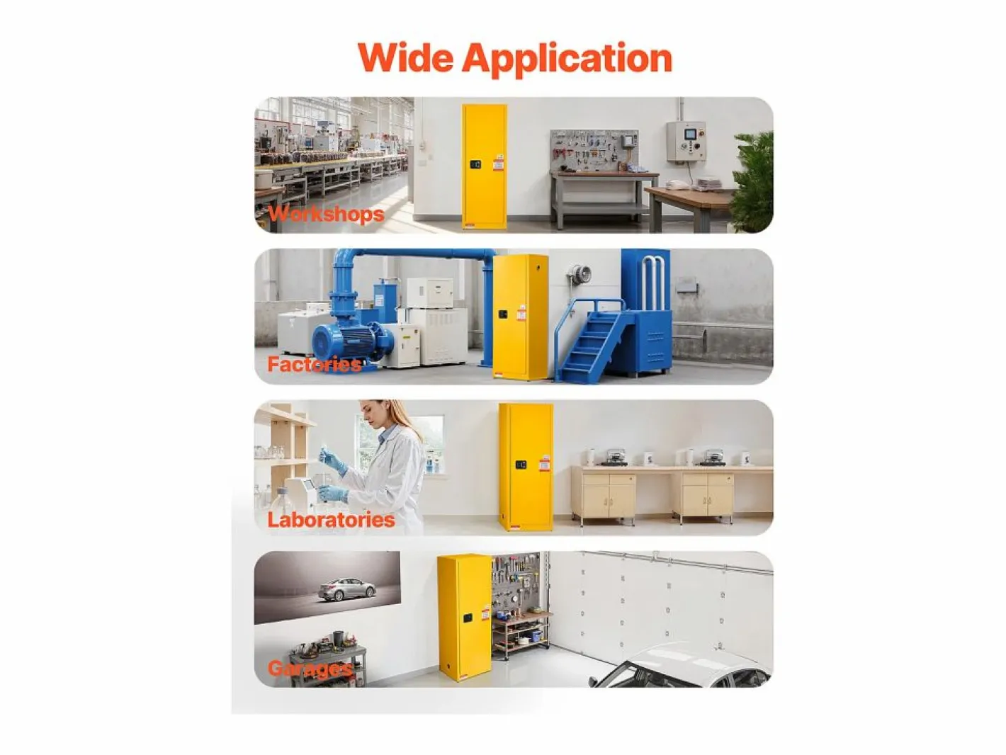 Armario de Seguridad SucceBuy para Productos Inflamables de 87 L 59 x 46 x 165,1 cm, Armario Cortafuegos para Líquidos Inflamables en Acero Laminado Amarillo Online