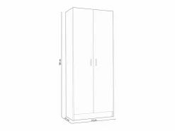Armario|Armario escobero Milan en acabado 2 puertas 73 cm(ancho) 180 cm(altura) 37 cm(fondo