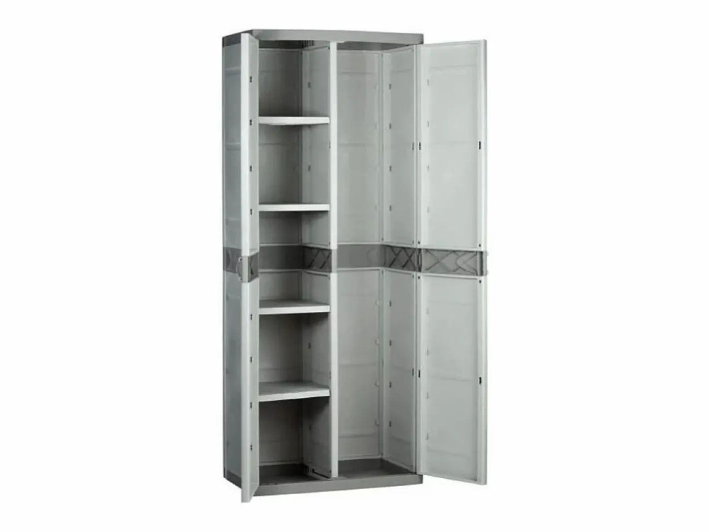 Armario De Jardín|Armario escobero Titanium ext. 2 puertas , 4 estantes 70x176x41 cm