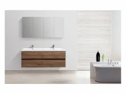 STANO Armario espejo baño 144cm MONTADO SIENA Nogal Color natural claro Best