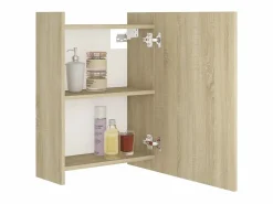 Armario espejo baño contrachapada color roble 62,5x20,5x64 cm ES844161 Marru00f3n Hot