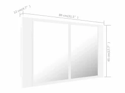 Armario espejo de baño con luz LED acrílico 80x12x45 cm^vidaxl Outlet