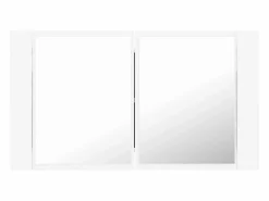 Armario espejo de baño con luz LED acrílico 80x12x45 cm^vidaxl Outlet