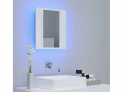 Armario espejo de baño con luz LED acrílico 40x12x45 cm ES265180^ Outlet