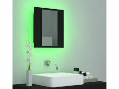 Armario espejo de baño con luz LED acrílico 40x12x45 cm ES874120 Negro New