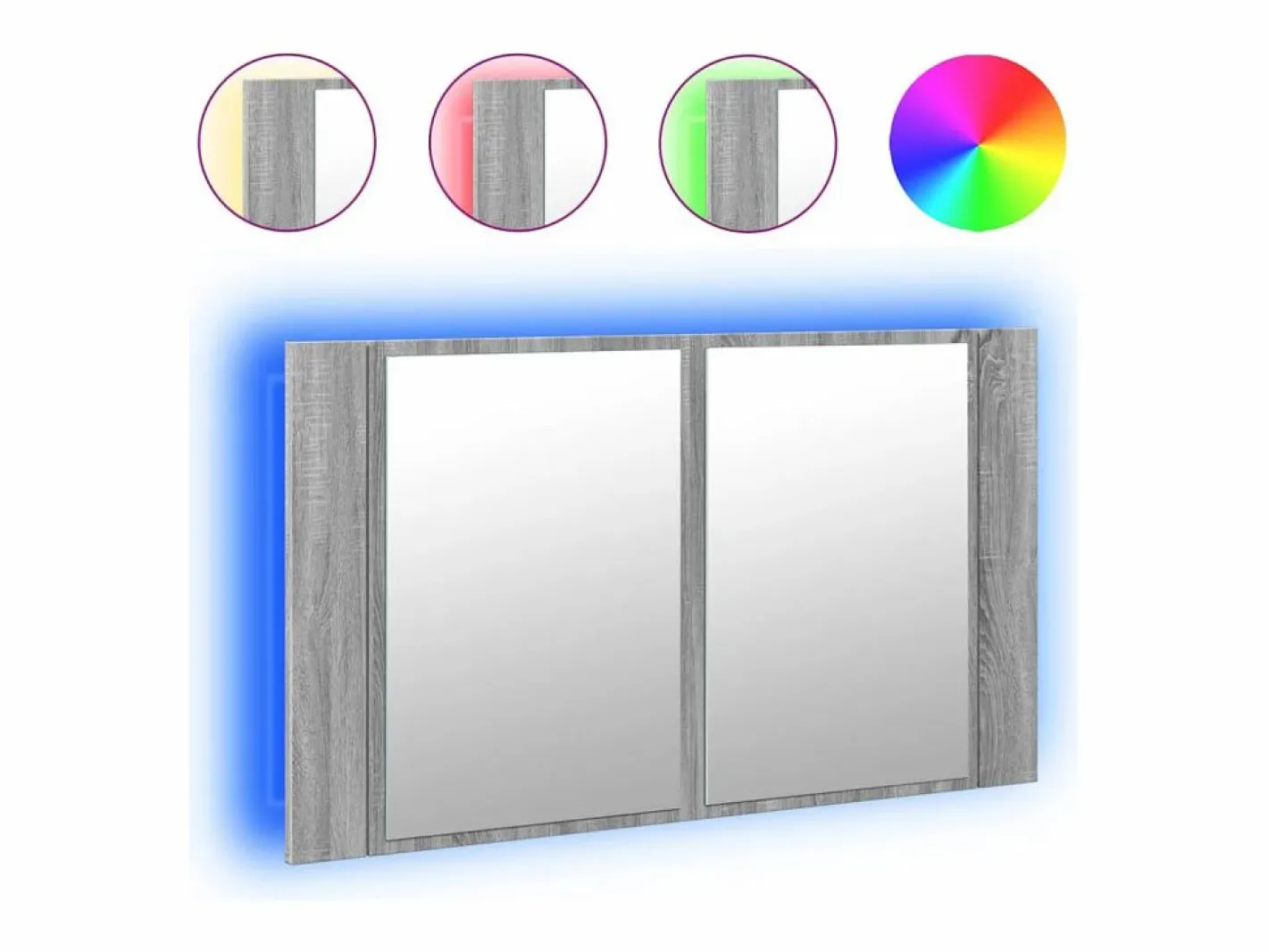 Armario espejo de baño con luz LED acrílico 80x12x45 cm^vidaxl