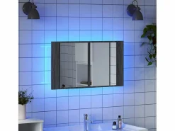 Armario espejo de baño con luz LED acrílico 80x12x45 cm^vidaxl