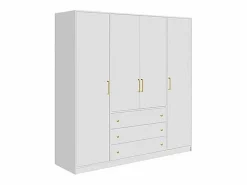 Vente-unique Armario esquinero 6 puertas y 3 cajones L311 cm en color - LIZANDRO Blanco New