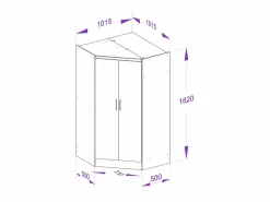 Vente-unique Armario|Armario esquinero de 2 puertas L101 cm color natural - AURALI