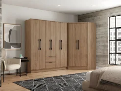 Vente-unique Armario|Armario esquinero de 2 puertas L101 cm color natural - AURALI