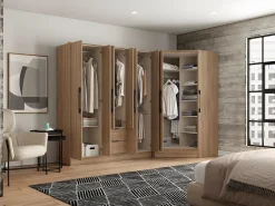 Vente-unique Armario|Armario esquinero de 2 puertas L101 cm color natural - AURALI