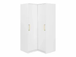 Armario esquinero de 6 puertas y 3 cajones con espejos L311 cm en color - LIZANDRO^Vente-unique Best