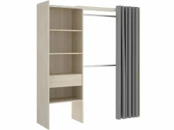 Vente-unique Armario Abierto, Vestidor|Armario esquinero extensible W164/214 cm Roble y gris GONTRAN