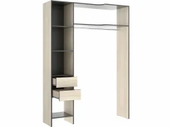 Vente-unique Armario esquinero extensible An. 164/214 cm Roble y antracita GONTRAN Gris antracita Online