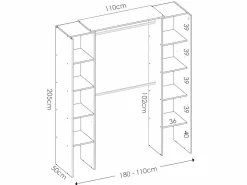 Vente-unique Armario esquinero extensible L164/234 cm Roble y antracita DORIAN Gris antracita Online