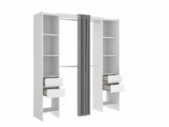Armario extensible con cortina, ancho 110/178 cm, en color - LONAZA^Vente-unique Online