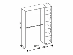 Vente-unique Armario extensible L110/140 cm en - BELVANA Blanco Sale