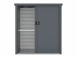 Vente-unique Armario De Jardín|Armario jardín acero galvanizado gris Medidas Ancho 120 x Prof. 80 x Alt. 131 cm - REIVAX
