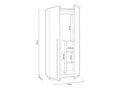 duehome Armario juvenil Ambient - Roble Nodi y Blanco Artik Color natural claro / Blanco New