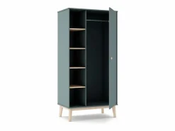 duehome Muebles Niño|Armario|Armario juvenil Misty Breeze Verde Salvia - Oak Soft