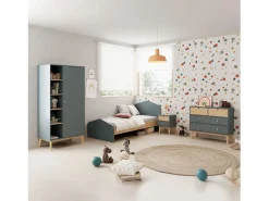 duehome Muebles Niño|Armario|Armario juvenil Misty Breeze Verde Salvia - Oak Soft