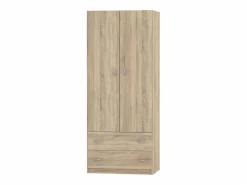 Armario Juvenil Turín 2 Blanco Brillo o Roble Cambrian 74x180 cm^ Hot