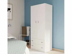 Muebles Niño|Armario Juvenil Turín 2 Cajones Brillo 74x180 cm