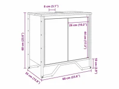 vidaxl Mueble De Lavabo|Armario lavabo baño madera ingeniería roble Sonoma 60x35x60 cm