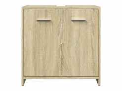 vidaxl Mueble De Lavabo|Armario lavabo baño madera ingeniería roble Sonoma 60x33x60 cm