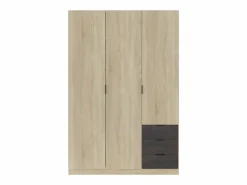 Loungitude Armario LC 3 puertas + 3 cajones roble/oxido 180x121x52 cm Color natural claro Online