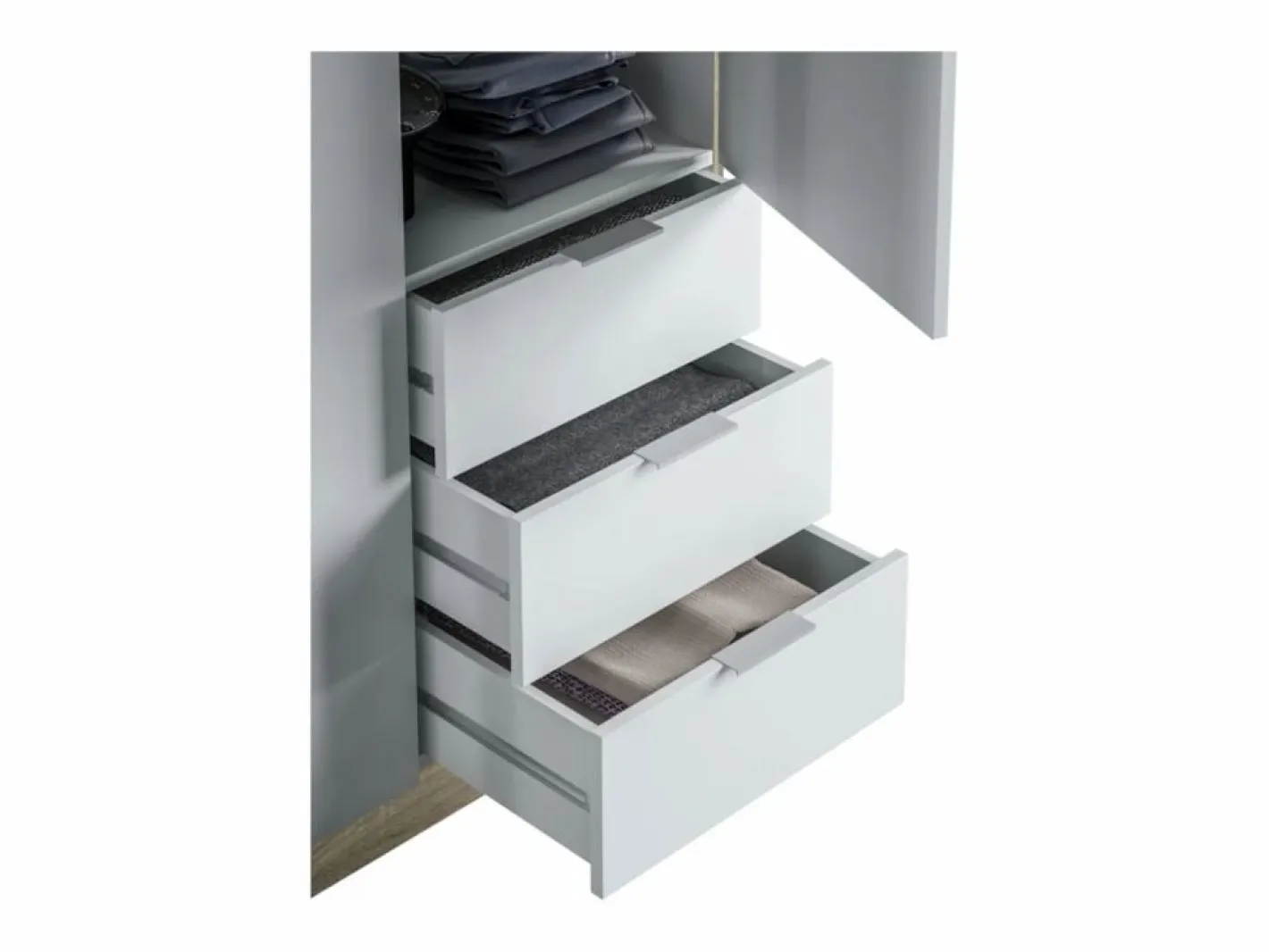 Loungitude Armario LC 3 puertas + 3 cajones roble/blanco 180x121x52 cm Color natural claro / Blanco Clearance