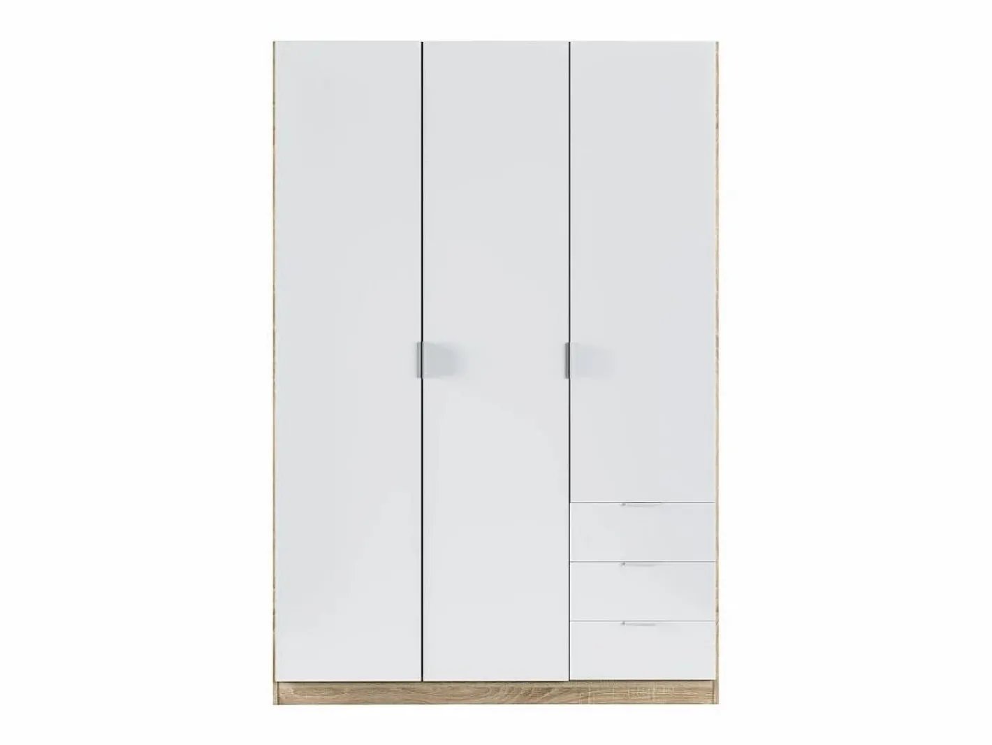 Loungitude Armario LC 3 puertas + 3 cajones roble/blanco 180x121x52 cm Color natural claro / Blanco Clearance