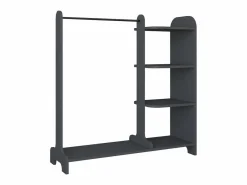 VCM Mueble Perchero|Armario librería Lempu con barra de colgar 4 estantes color antracita.