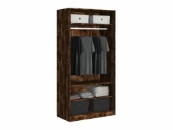 Armario Abierto, Vestidor|Armario madera contrachapada color roble ahumado 100x50x200 cm ES723775