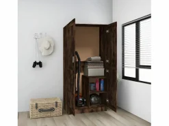 Armario Abierto, Vestidor|Armario madera contrachapada roble ahumado 82,5x51,5x180 cm ES571153