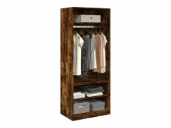 Armario madera de ingeniería color roble ahumado 80x50x200 cm ES287701 Marru00f3n Online
