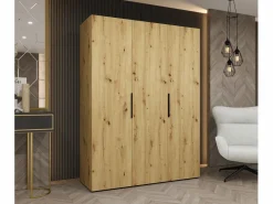 Abiks Möbel Armario|Armario Marbella 1 con puertas batientes 202/150/52 3 puertas (artisan/negro)
