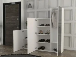 Vente-unique Armario modular con 1 espejo y 3 puertas - TELEZA Blanco Best