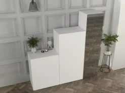 Vente-unique Armario modular con 1 espejo y 3 puertas - TELEZA Blanco Best